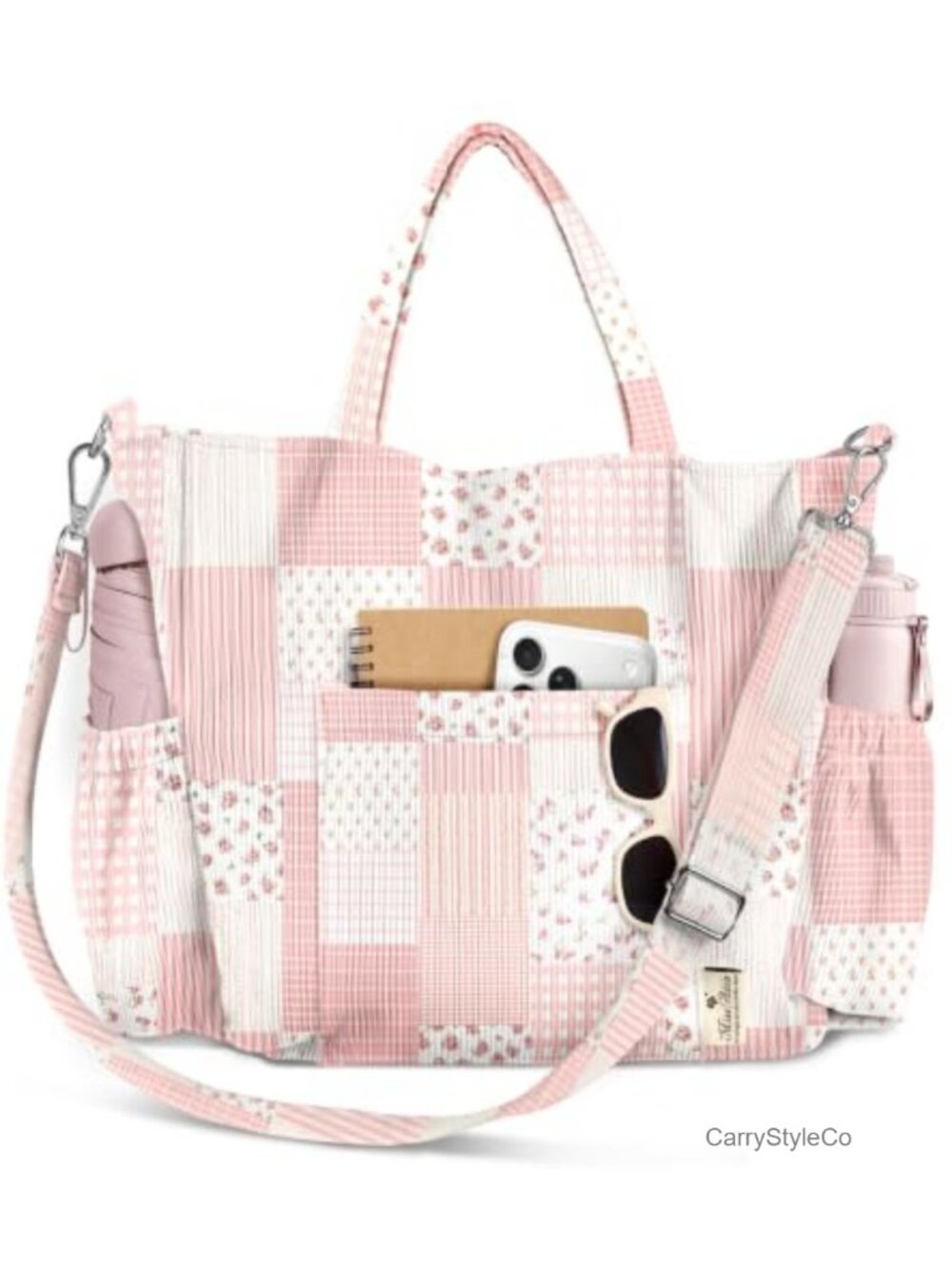 Corduroy Crossbody Tote Bag for Women Fits 15" Laptop